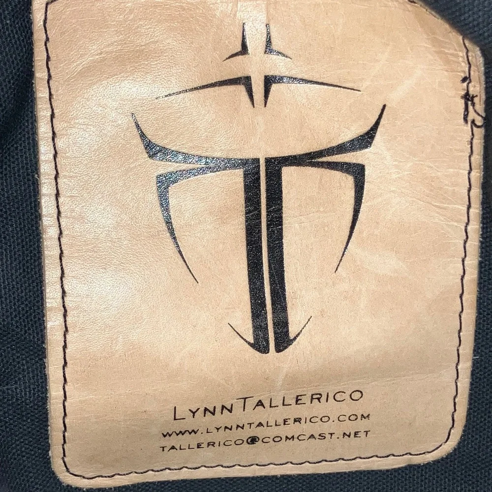 Lynn Tallerico black leather bag with gold and silver racing stripes - Picture 4 of 9